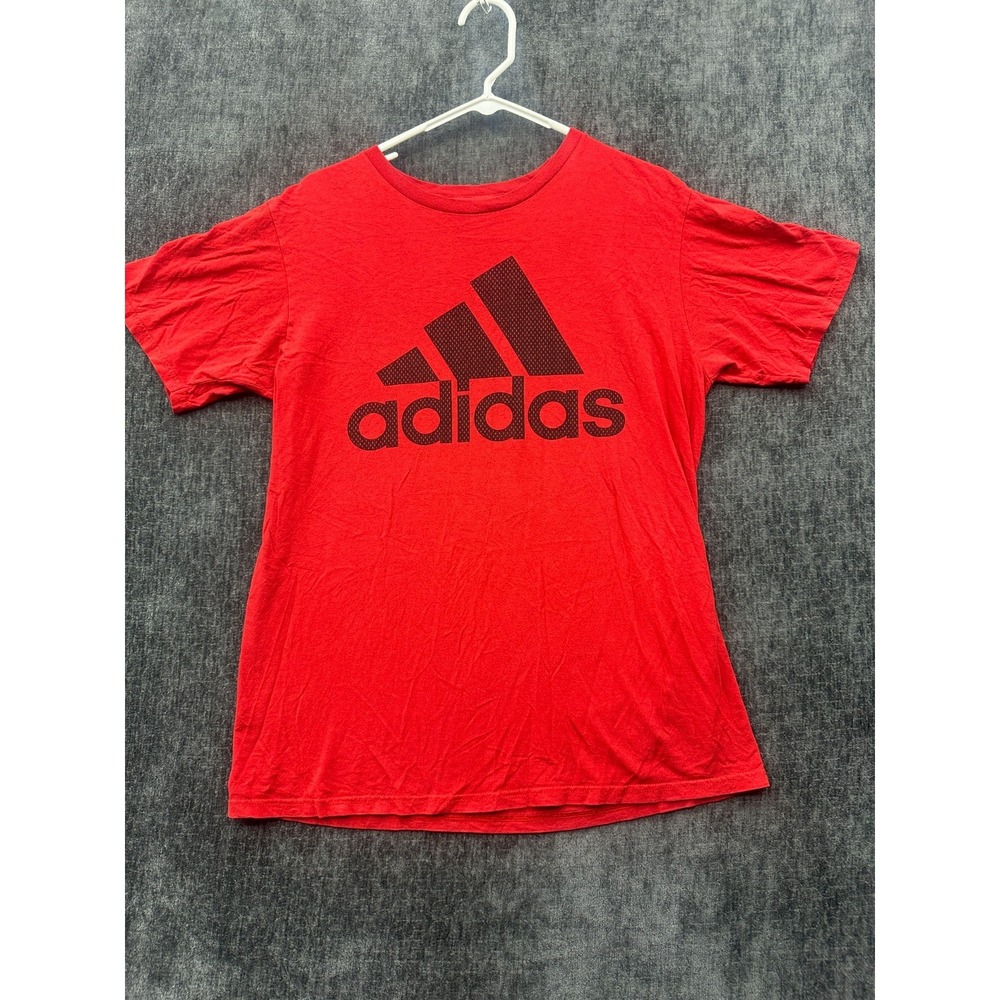 Adidas Go To Tee Shirt Mens Medium Red Short Sleeve Crew Neck Cotton Performance